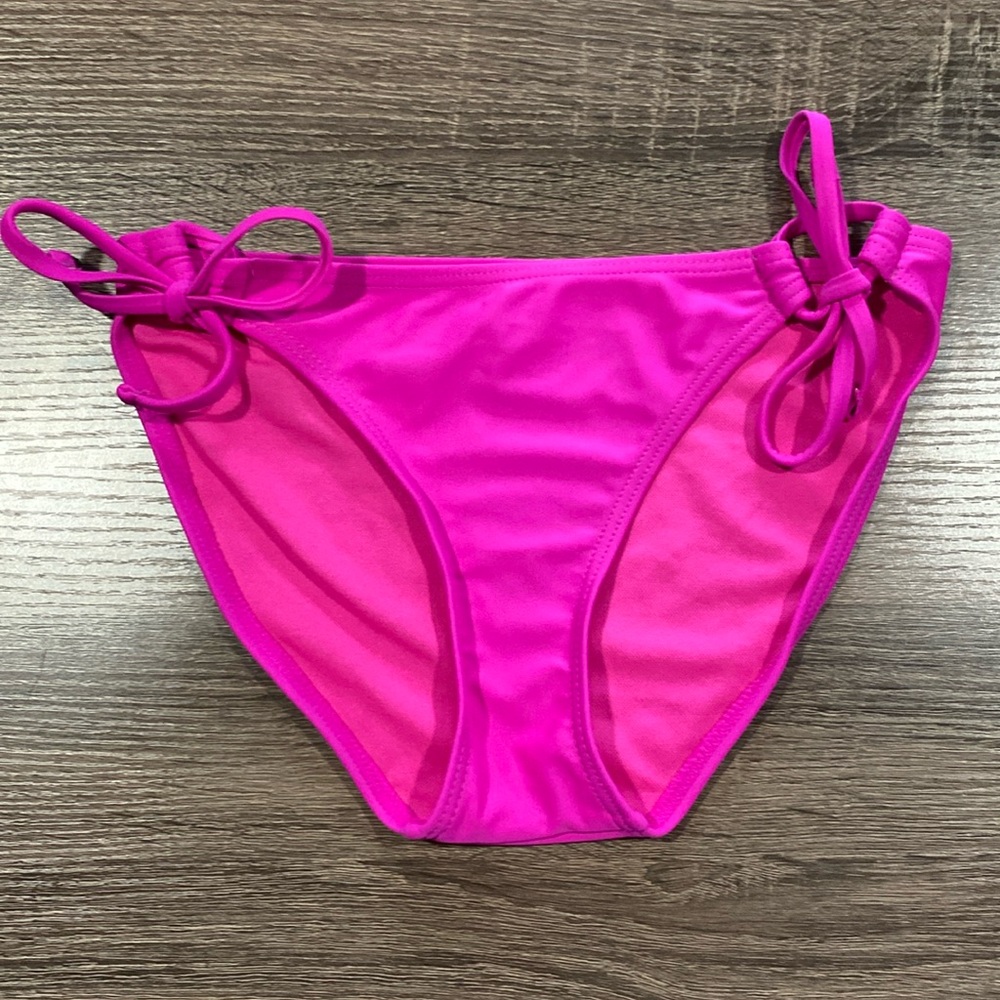 NWOT - Arizona Jean Co Side Tie Bikini Bottom - Hot Pink - S
